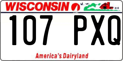 WI license plate 107PXQ