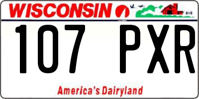 WI license plate 107PXR