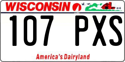 WI license plate 107PXS