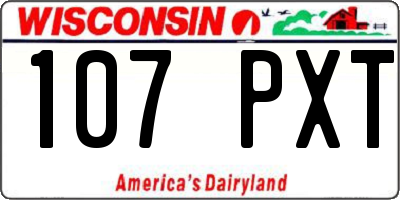 WI license plate 107PXT