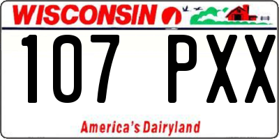 WI license plate 107PXX