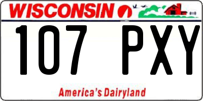 WI license plate 107PXY