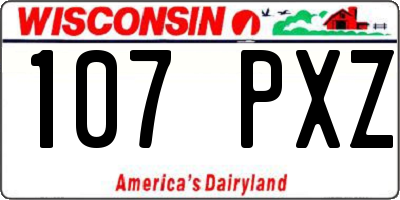 WI license plate 107PXZ