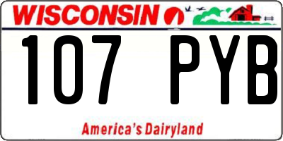 WI license plate 107PYB