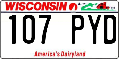 WI license plate 107PYD