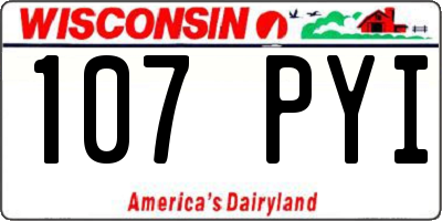 WI license plate 107PYI