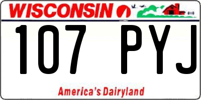 WI license plate 107PYJ