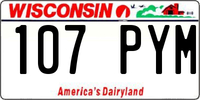 WI license plate 107PYM
