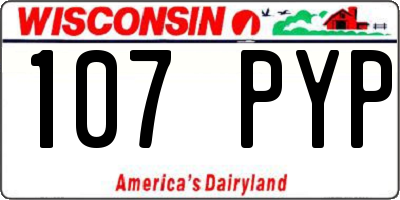 WI license plate 107PYP