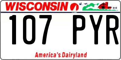 WI license plate 107PYR
