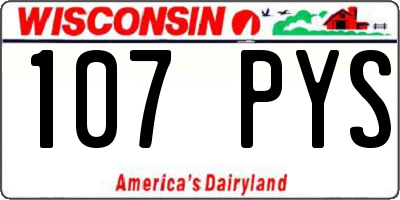 WI license plate 107PYS