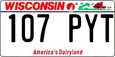 WI license plate 107PYT