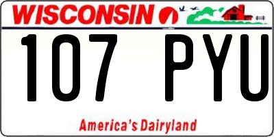 WI license plate 107PYU
