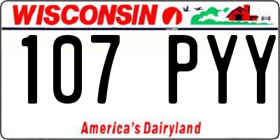 WI license plate 107PYY