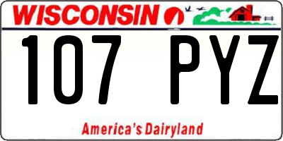 WI license plate 107PYZ
