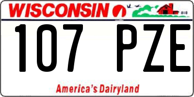 WI license plate 107PZE