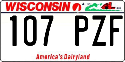 WI license plate 107PZF