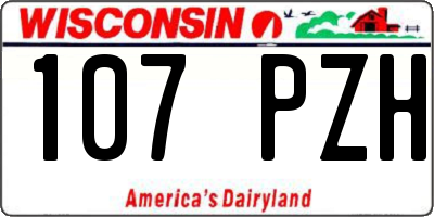 WI license plate 107PZH