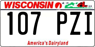 WI license plate 107PZI