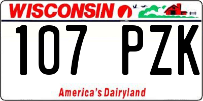 WI license plate 107PZK
