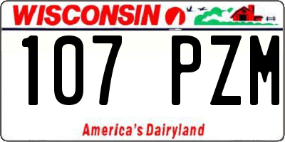 WI license plate 107PZM