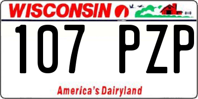 WI license plate 107PZP