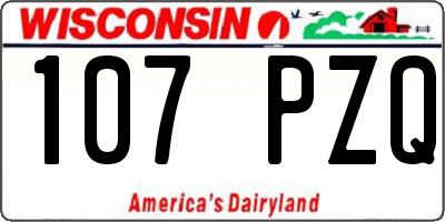 WI license plate 107PZQ