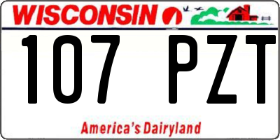 WI license plate 107PZT