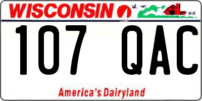 WI license plate 107QAC