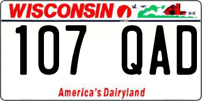 WI license plate 107QAD