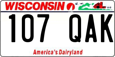 WI license plate 107QAK