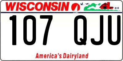 WI license plate 107QJU