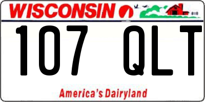 WI license plate 107QLT