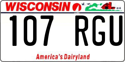 WI license plate 107RGU