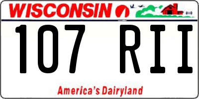 WI license plate 107RII
