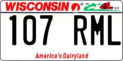 WI license plate 107RML