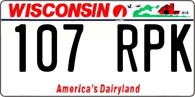 WI license plate 107RPK