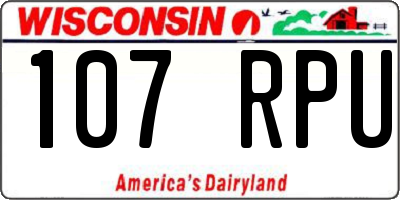 WI license plate 107RPU