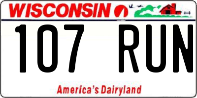 WI license plate 107RUN