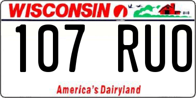 WI license plate 107RUO