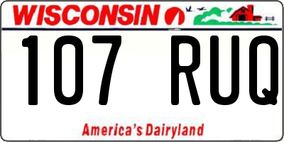 WI license plate 107RUQ