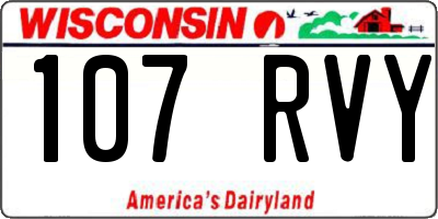 WI license plate 107RVY