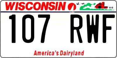 WI license plate 107RWF