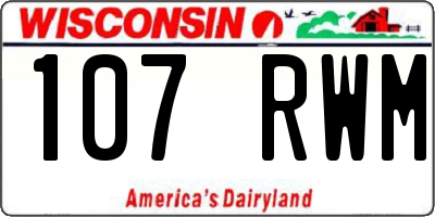 WI license plate 107RWM