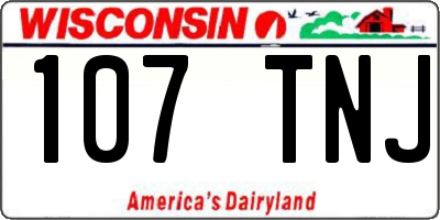 WI license plate 107TNJ