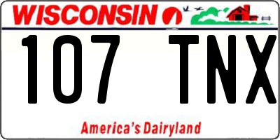 WI license plate 107TNX