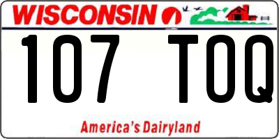 WI license plate 107TOQ