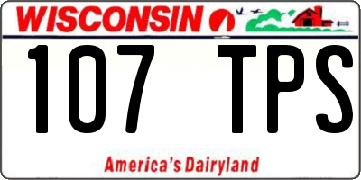 WI license plate 107TPS