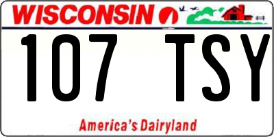 WI license plate 107TSY