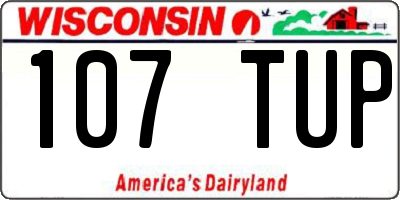 WI license plate 107TUP